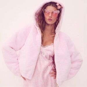 Women's Pink Hooded Jacket